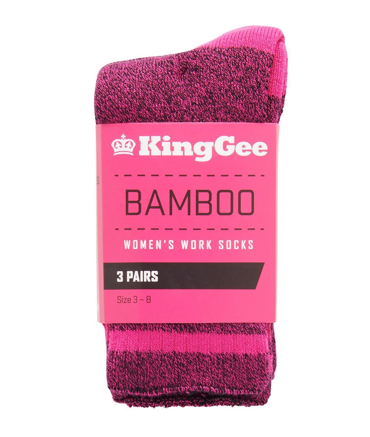 KingGee Womens 3 Pack Bamboo Socks - K49015