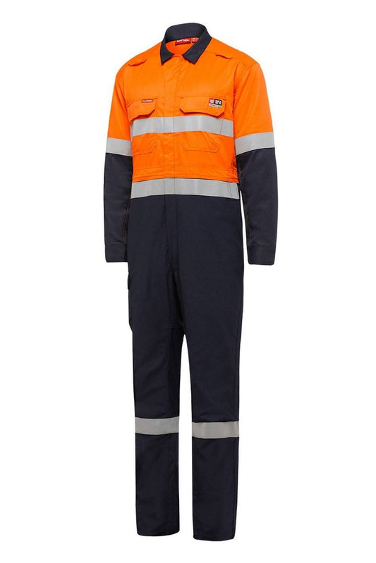 KingGee Shieldtec FR Hi Vis Two Tone Coverall With FR Tape - Y00055
