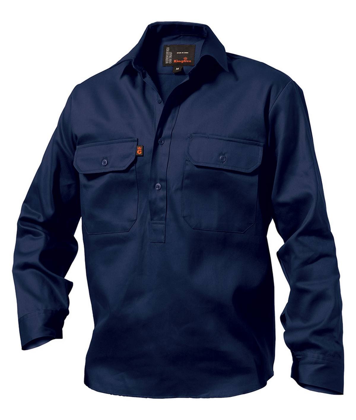KingGee Mens Closed Front Drill Shirt Long Sleeve - K04020