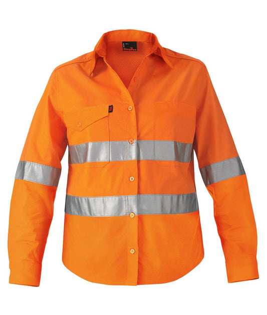 KingGee Workcool2 Womens Hi Vis Ref Shirt Long Sleeve - K44545