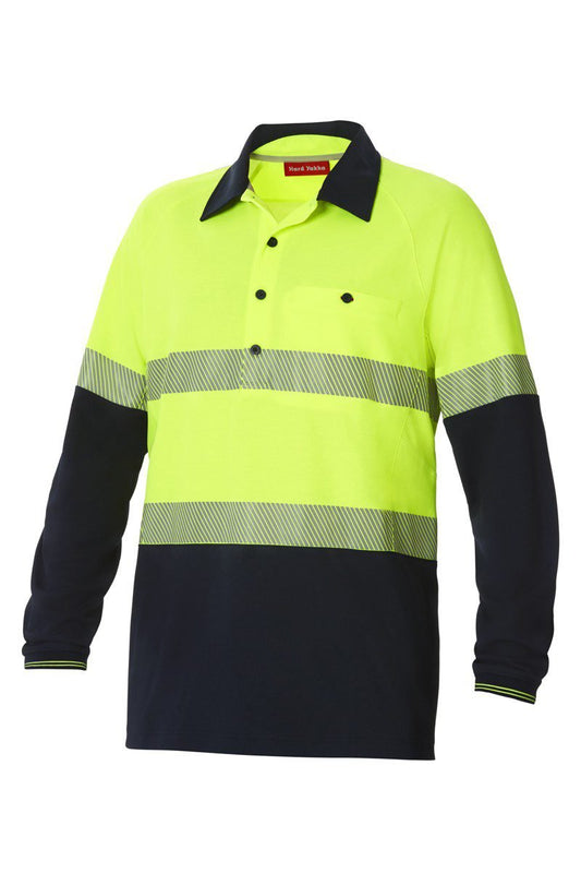 Hard Yakka Koolgear Hi-Visibility Two Tone Long Sleeve Ventilated Polo With Segmented Tape - Y11379