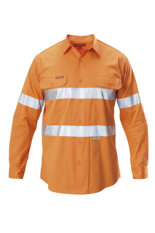 Hard Yakka Koolgear Hi-Visibility Cotton Twill Ventilated Shirt With Tape Long Sleeve - Y07996