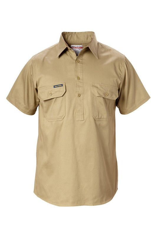 Hard Yakka Foundations Cotton Drill Closed Front Short Sleeve Shirt - Y07540