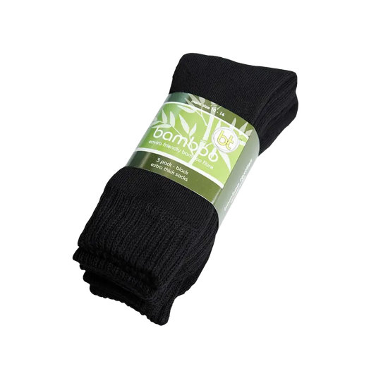 Bamboo Textiles Men's Thick Sock 3-Pack - Black