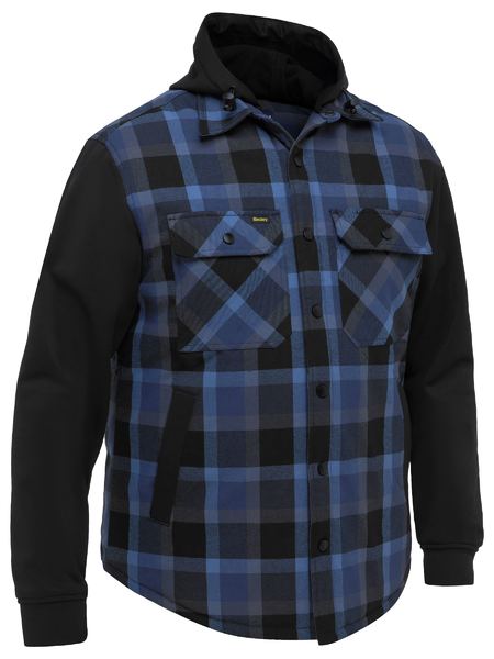 Bisley - Contrast Check Hooded Shirt- BJ6708