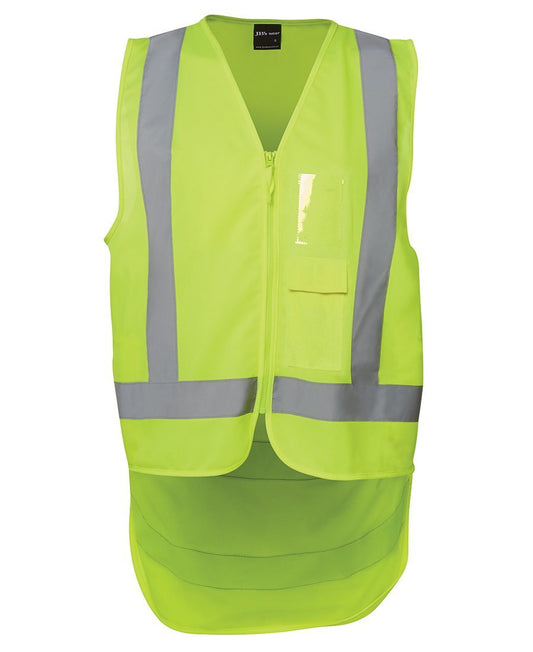 JB's Hi Vis Zip Drop Tail H Pattern (D+N) Vest - 6DNDV