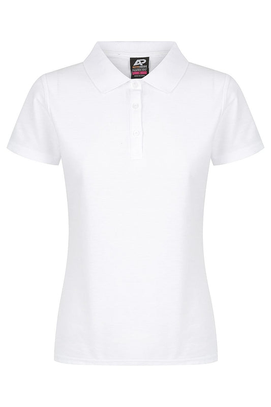 Back view of HUNTER LADY POLOS - W2312 - sold by Kings Workwear www.kingsworkwear.com.au