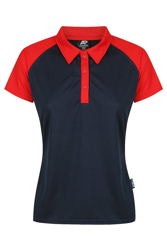 Back view of MANLY LADY POLOS - W2318 - sold by Kings Workwear www.kingsworkwear.com.au