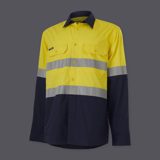 KingGee Mens Workcool Vented Spliced Shirt Taped Long Sleeve - K54913