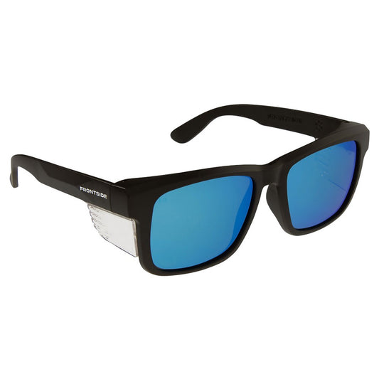Safety Glasses Frontside Polarised Blue Revo Lens With Black Frame 6513