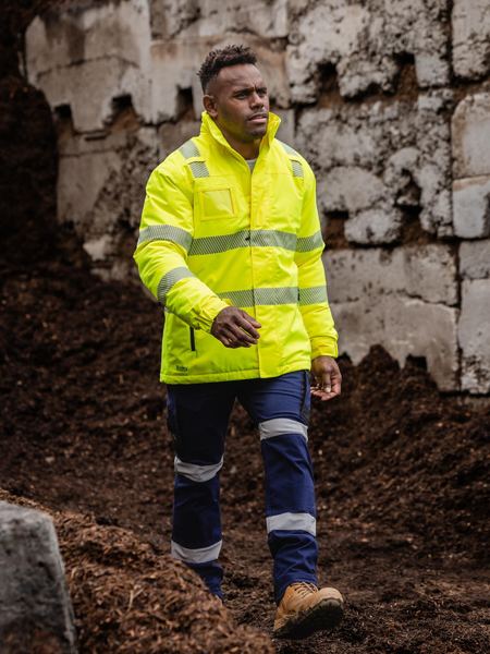 BJ6842T - Taped Hi Vis Heated Jacket with Hood - Bisley
