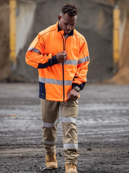 Bisley Mens Taped Hi Vis Zip Front Fleece (BK6611T)