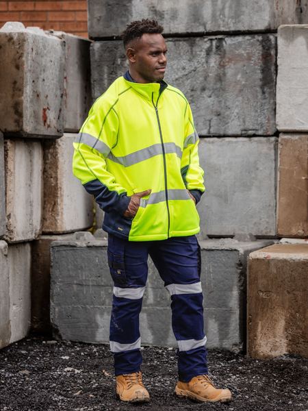 Bisley Mens Taped Hi Vis Zip Front Fleece (BK6611T)