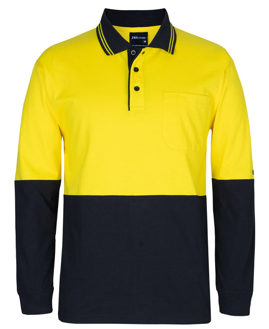 JB's Hi Vis L/S Cotton Polo - 6CPHL