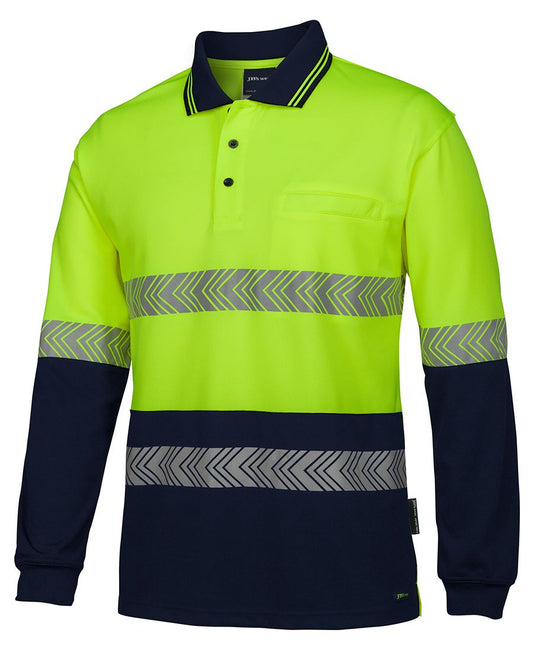 JB's Hi Vis L/S Segmented Tape Polo - 6HLST
