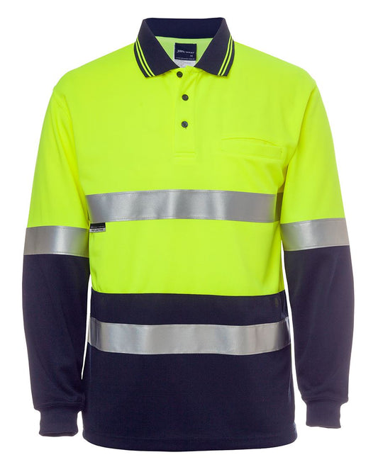 JB's Hi Vis L/S (d+n) Cotton Back Polo - 6HMCB