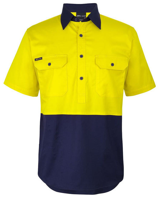 JB's Hi Vis Close Front S/S 150g Work Shirt - 6HVCW