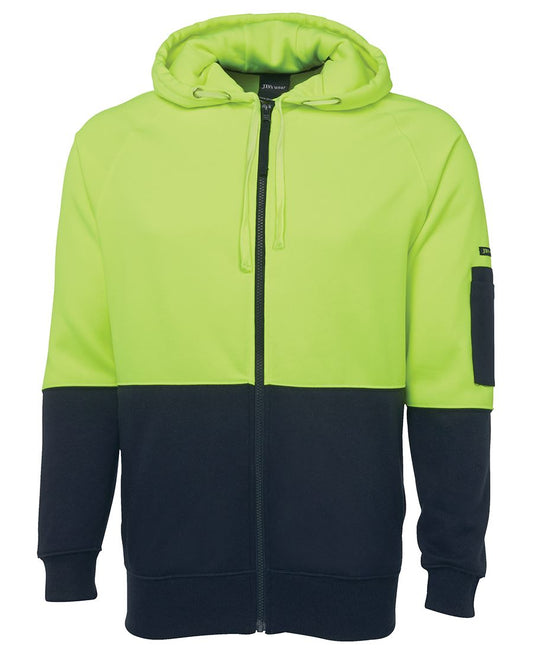 JB's Hi Vis Full Zip Fleecy Hoodie - 6HVH
