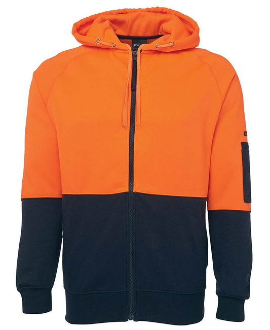 JB's Hi Vis Full Zip Fleecy Hoodie - 6HVH