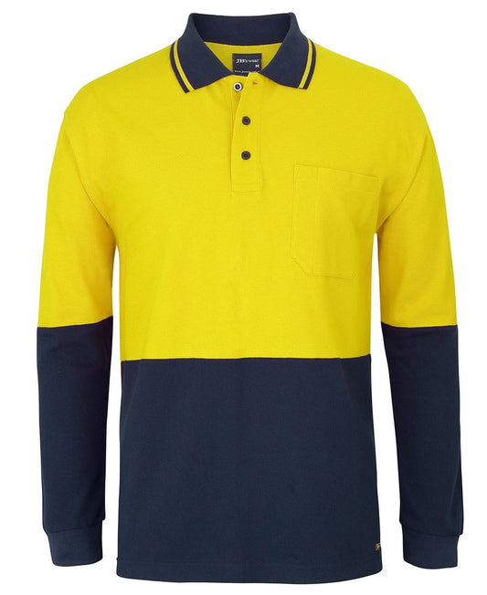 JB's Hi Vis L/S Cotton Pique Trad Polo - 6HVQL