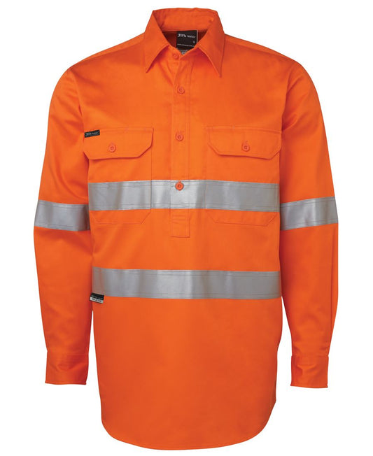 JB's Hi Vis (D+N) Close Front L/S 190g Work Shirt - 6HWCF