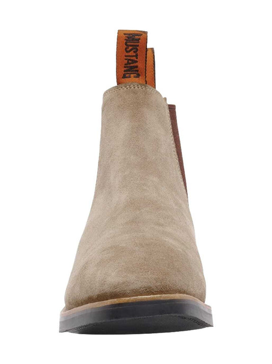 Mustang Signature Pull-up Leather Boot - Taupe Suede - Y61063