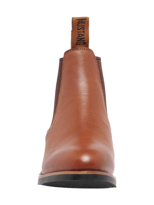 Women's Mustang Signature Pull-up Leather Boot - Tan- Y61066