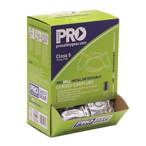 Pro Choice EPBMDC Probell Metal Detectable Earplugs Corded 100 Pairs sold by Kings Workwear at www.kingsworkwear.com.au