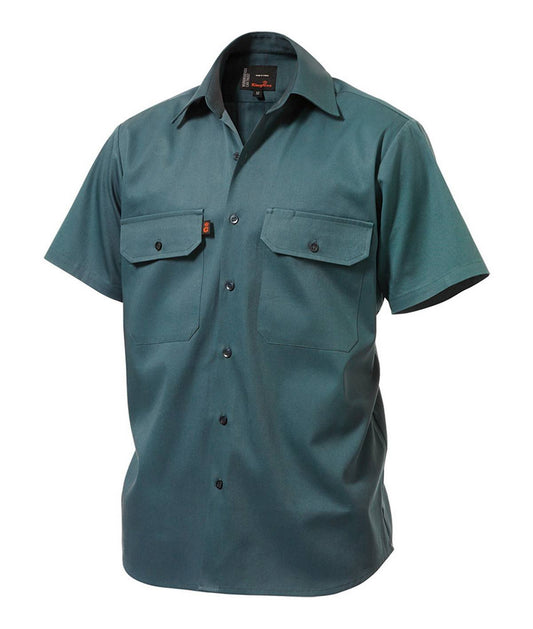 KingGee Mens Open Front Drill Shirt Short Sleeve - K04030 - KingGee sold by Kings Workwear www.kingworkwear.com.au