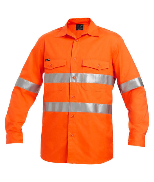 KingGee Mens Workcool2 Hi Vis Reflective Shirt Long Sleeve - K54890 - KingGee sold by Kings Workwear www.kingworkwear.com.au