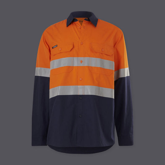 KingGee Mens Workcool Vented Spliced Shirt Taped Long Sleeve - K54913