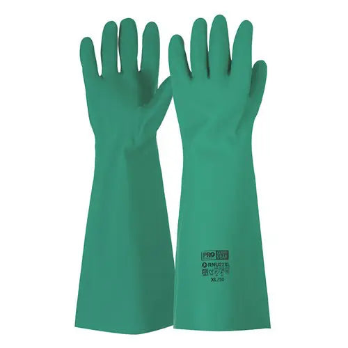 Pro Choice RNU22 45cm Green Nitrile Gaunlet Gloves sold by Kings Workwear at www.kingsworkwear.com.au