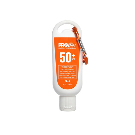 PROBLOC SPF 50 + SUNSCREEN 60ML SQUEEZE BOTTLE WITH CARABINER SS60C-50 (pk 6)
