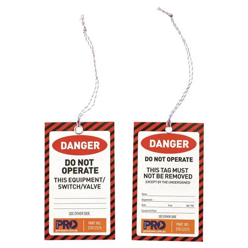 Pro Choice STD12575 Safety Tag 125mm X 75mm Danger 100 Pack sold by Kings Workwear at www.kingsworkwear.com.au