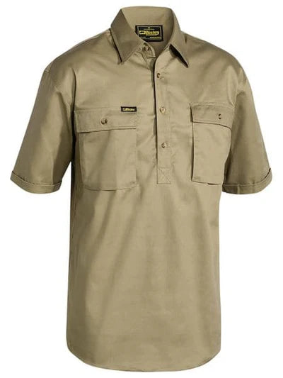 Bisley BSC1433 Closed Front Cotton Drill Shirt Short Sleeve
