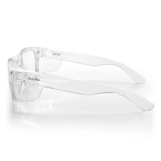 Safestyle - Fusions XL Clear Frame Clear Lens Safety Glasses - FCCXL100