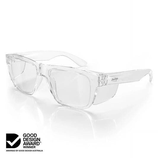 Safestyle - Fusions XL Clear Frame Clear Lens Safety Glasses - FCCXL100