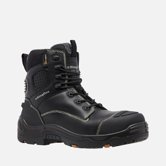 KingGee ONYX 6CZ Composite Toe Zip Work Boot -Black K28000