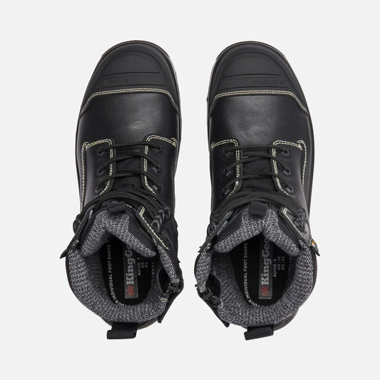 KingGee ONYX 6CZ Composite Toe Zip Work Boot -Black K28000