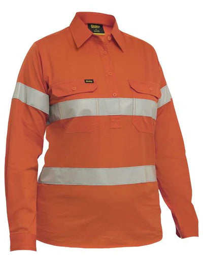Bisley BLC6897T Womens Taped Hi Vis Cool Lightweight Closed Front Shirt