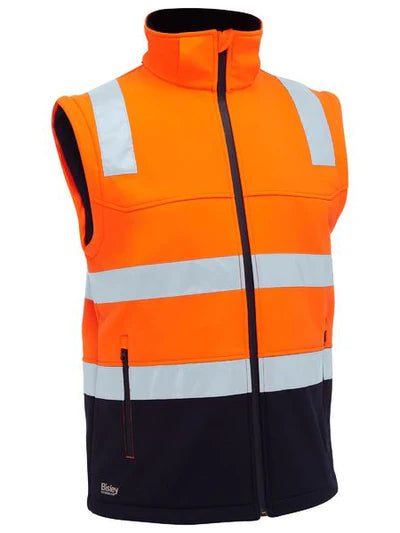 BJ6078T - Taped Two Tone Hi Vis 3 in 1 Soft Shell Jacket - Bisley