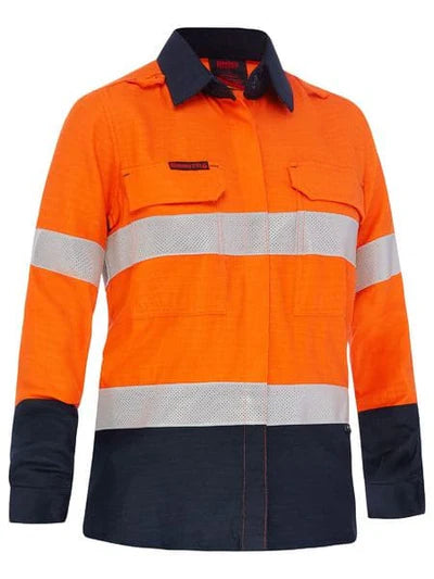 Bisley BL8438T Apex 185 Women's Taped Hi Vis FR Vented Shirt