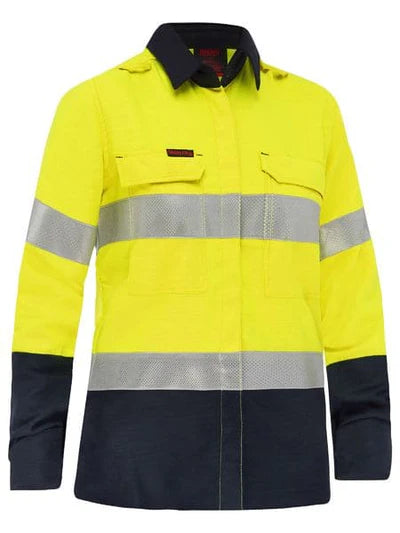 Bisley BL8438T Apex 185 Women's Taped Hi Vis FR Vented Shirt