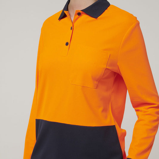 Hard Yakka Womens Long Sleeve Hi Vis Polo - Y08603
