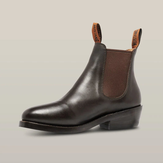 Women's Mustang Signature Pull-up Leather Boot - Brown - Y61065