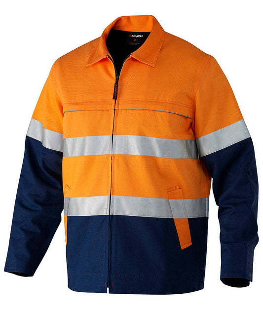 KingGee Mens Reflective Spliced Drill Jacket - K55905
