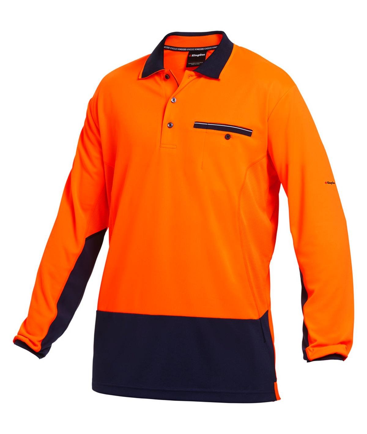 KingGee Mens Workcool2 Spliced Polo Long Sleeve - K54840
