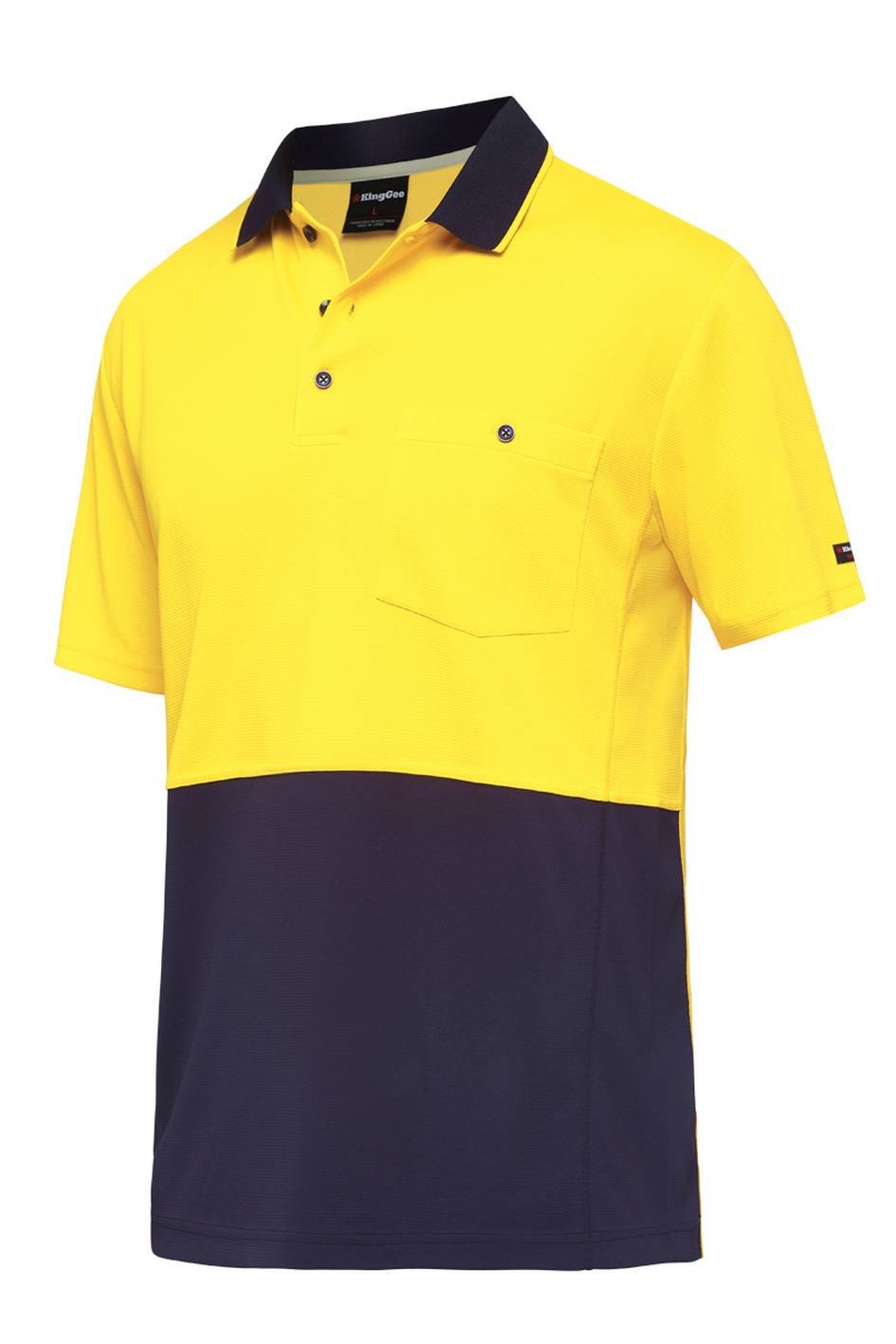 KingGee Mens Workcool Hyperfreeze Spliced Polo Short Sleeve - K54205