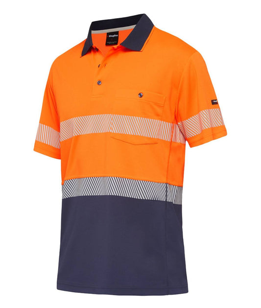 KingGee Mens Workcool Hyperfreeze Spliced Polo Short Sleeve Taped - K54215