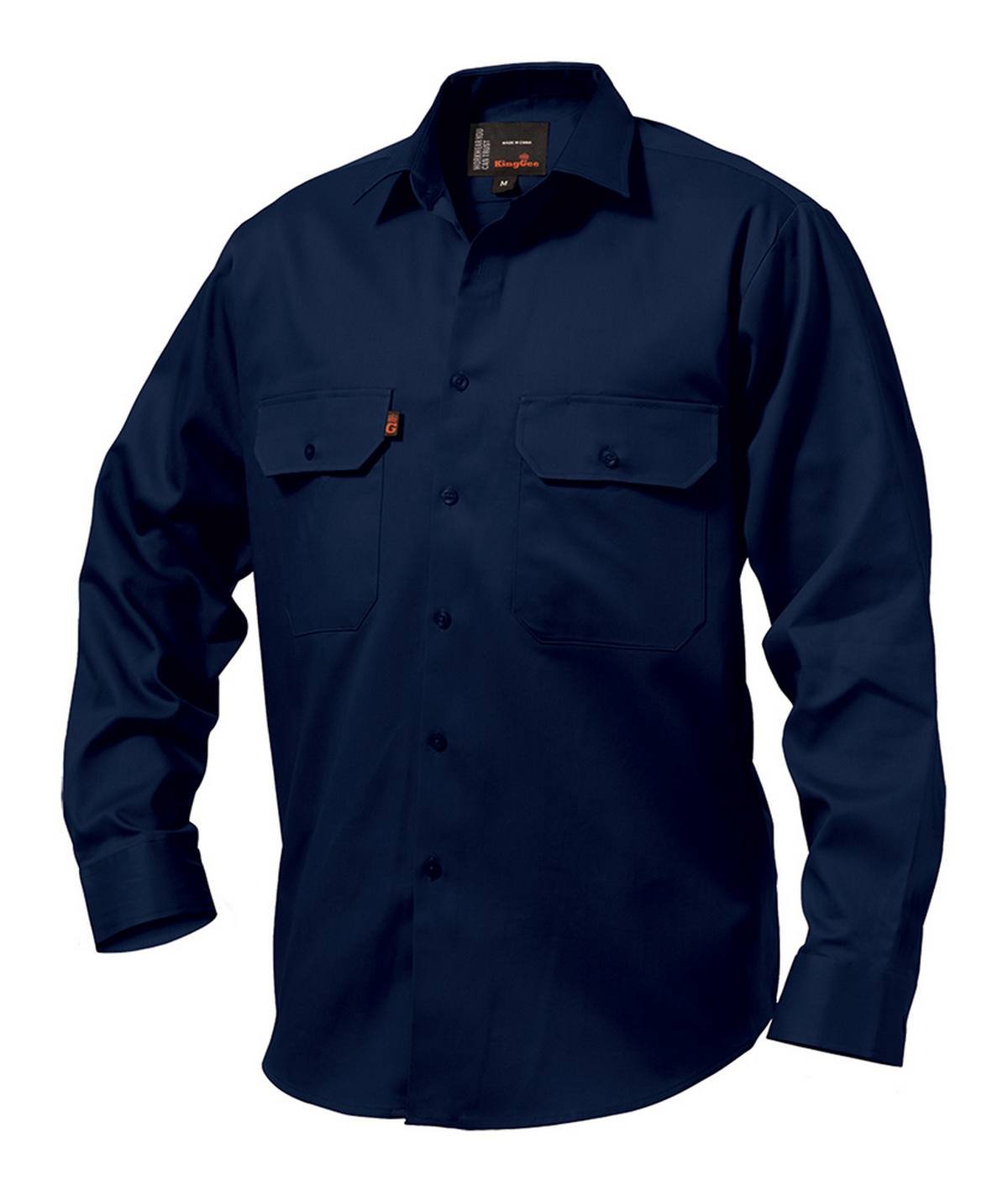 KingGee Mens Open Front Drill Shirt Long Sleeve - K04010